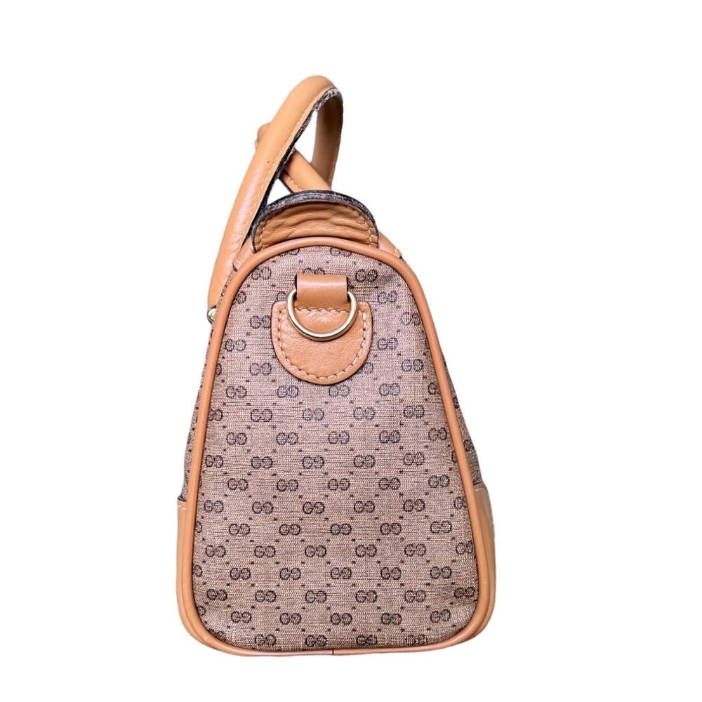 Gucci • Authentic Vintage Micro Monogram GG Leather Boston Bag Handbag - Picture 4 of 11